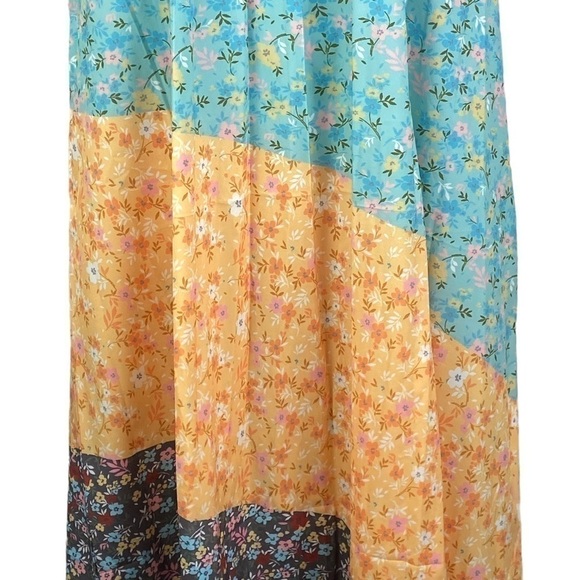 Made With Love Floral Pleated Flowy Midi Dress with Pockets Women's Small NEW - Picture 4 of 10